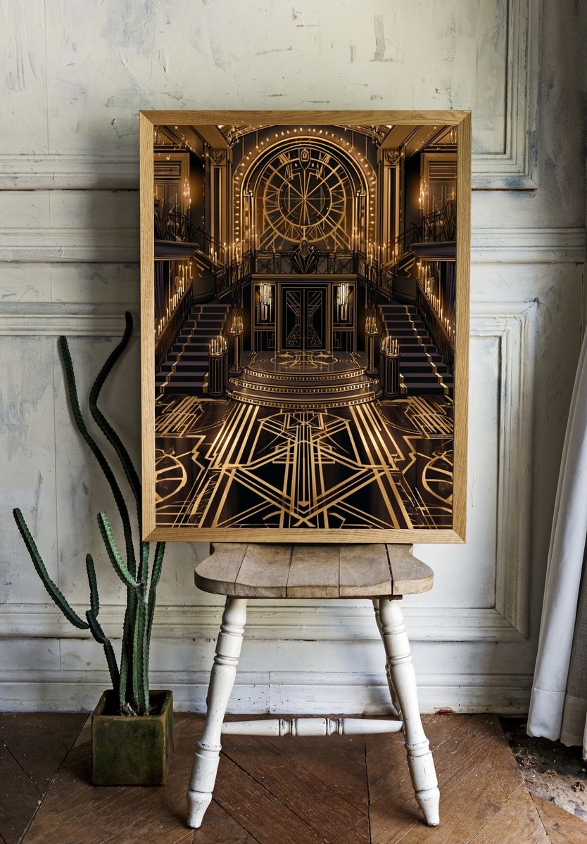 Art Deco Grand Hall Poster. room preview