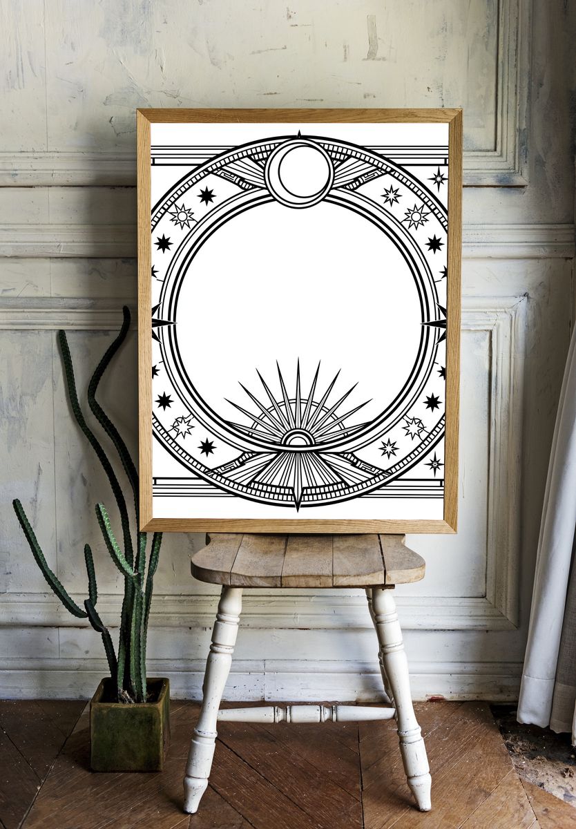 Art Deco Celestial Frame Print. — room view 1