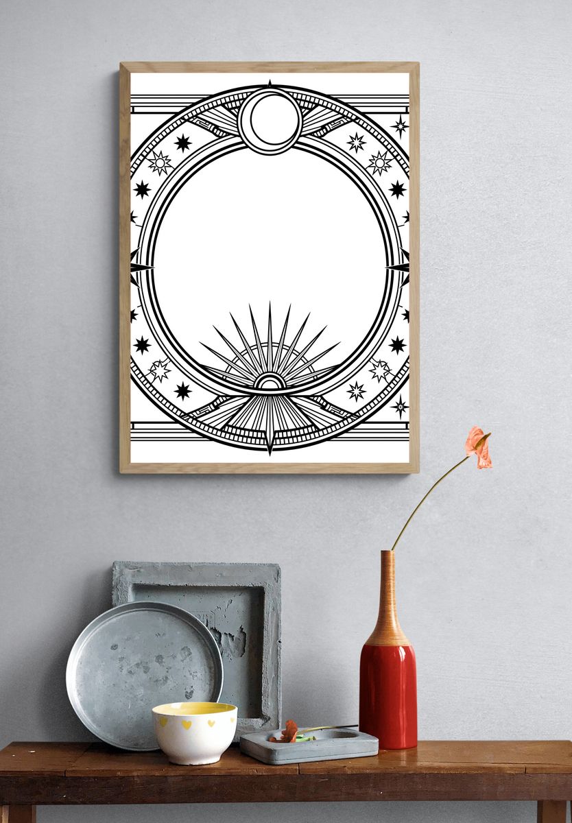 Art Deco Celestial Frame Print. — room view 3