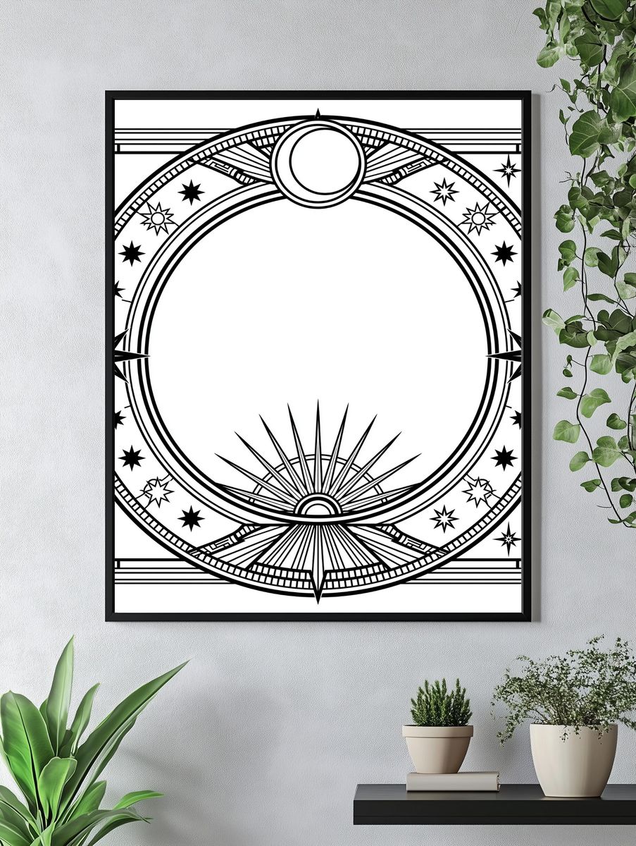 Art Deco Celestial Frame Print. — room view 4