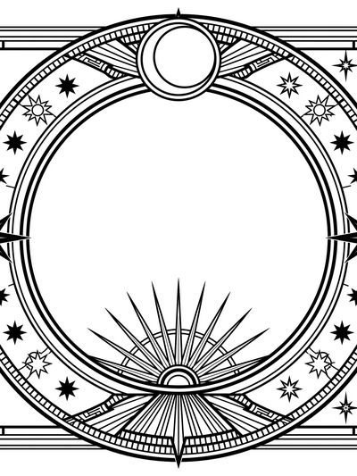 Art Deco Celestial Frame Print.