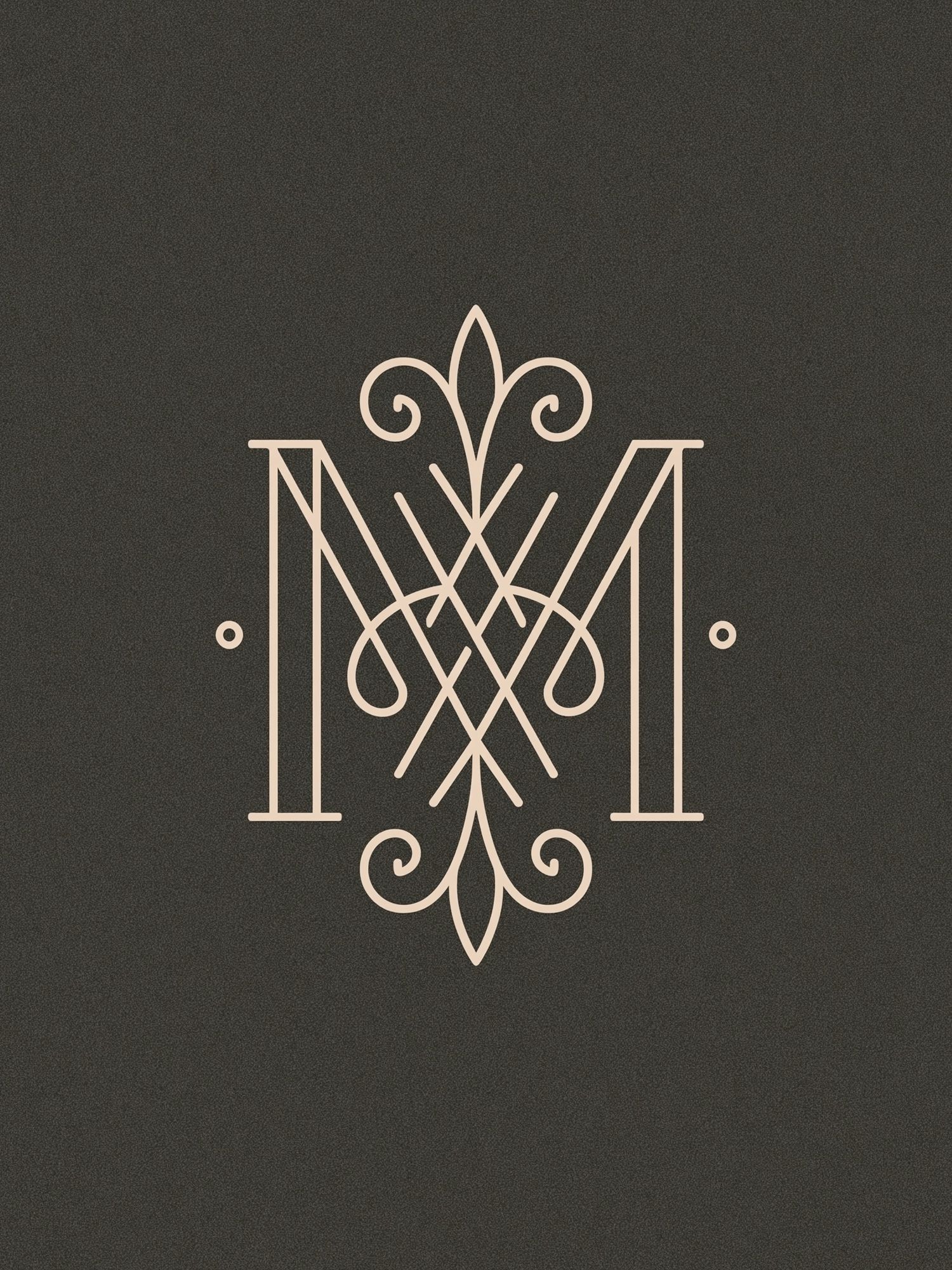 Art Deco Monogram M Print. poster — vintage art