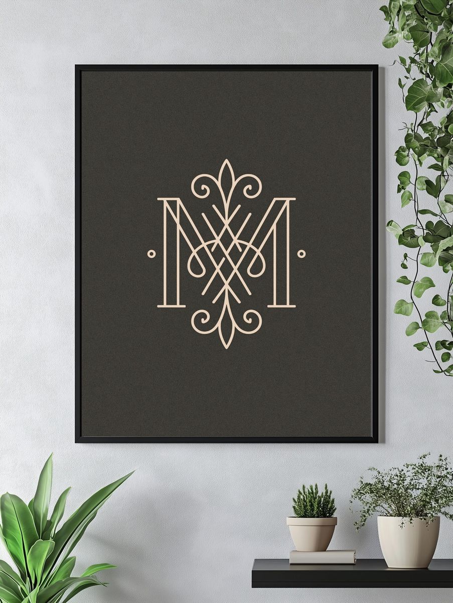 Art Deco Monogram M Print. — room view 4