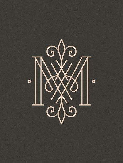 Art Deco Monogram M Print.