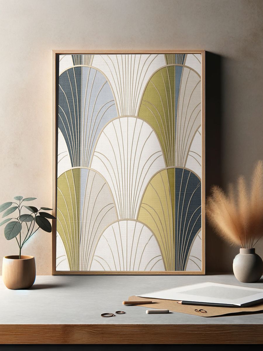 Art Deco Fan Pattern Print. — room view 2