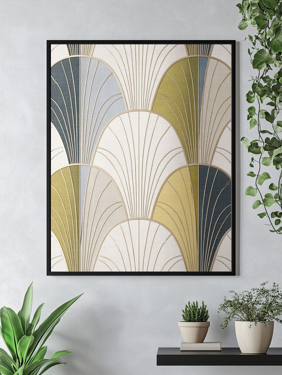 Art Deco Fan Pattern Print. — room view 4