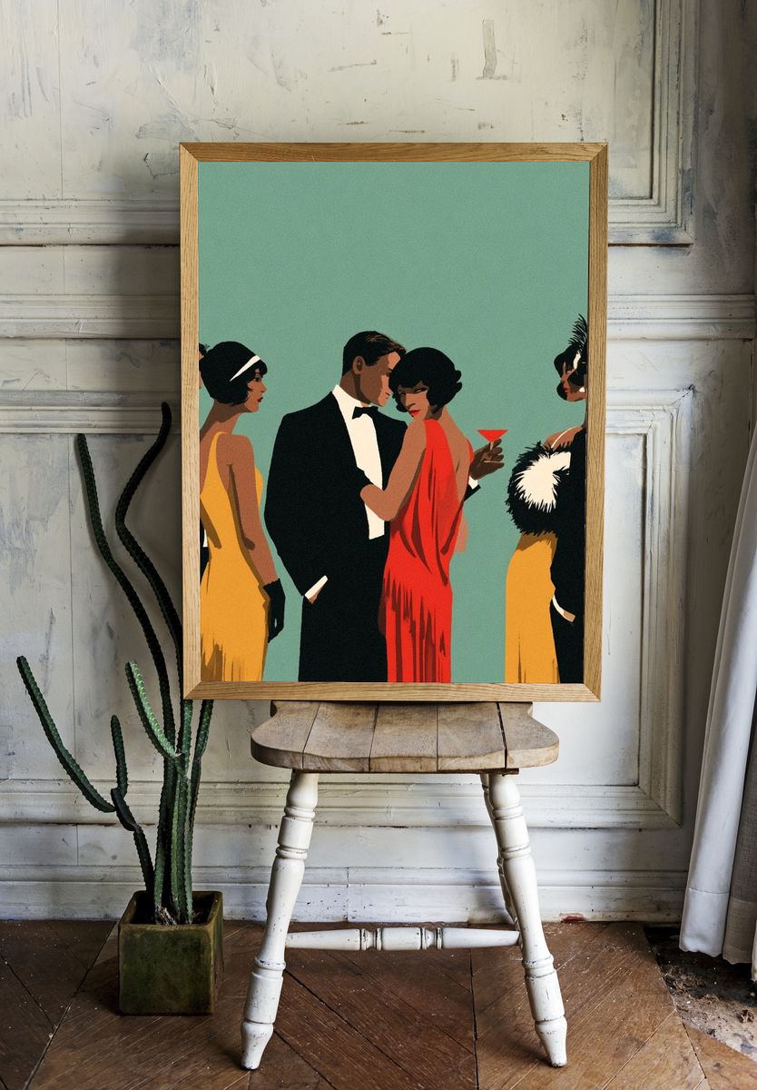 Art Deco Cocktail Party Poster. room preview