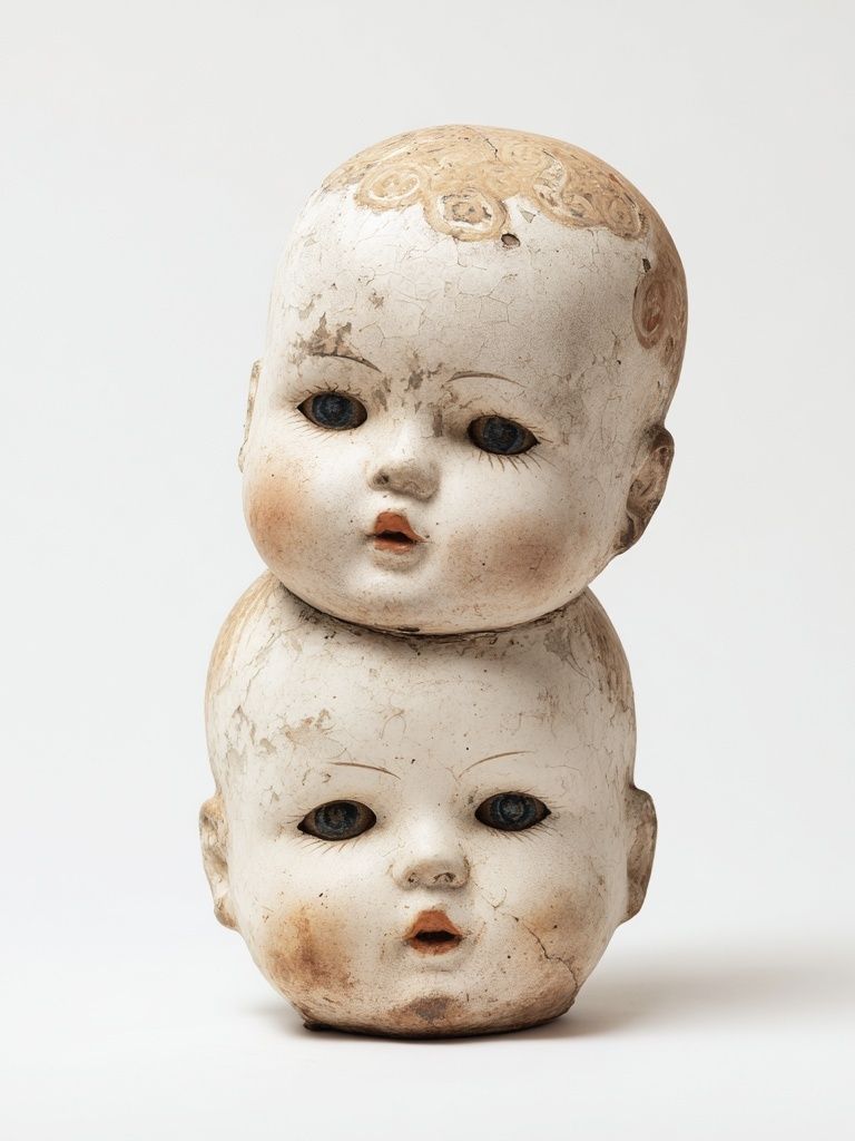 Vintage Doll Heads — Fine Art Print. poster detail