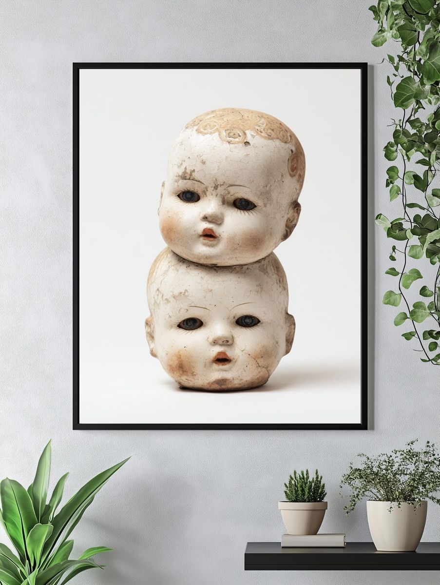 Vintage Doll Heads — Fine Art Print. — room view 4