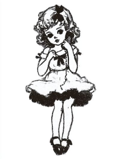 Vintage Doll Illustration Poster. poster