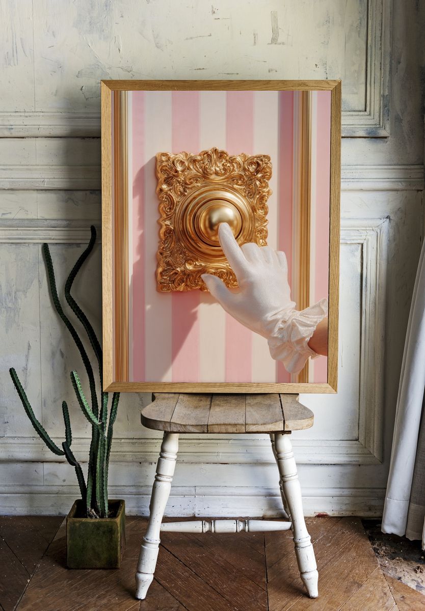 Elegant Door Knob — Vintage Print. — room view 1