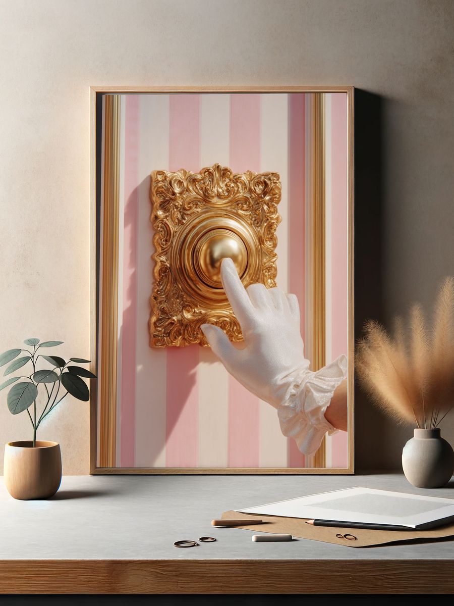 Elegant Door Knob — Vintage Print. — room view 2