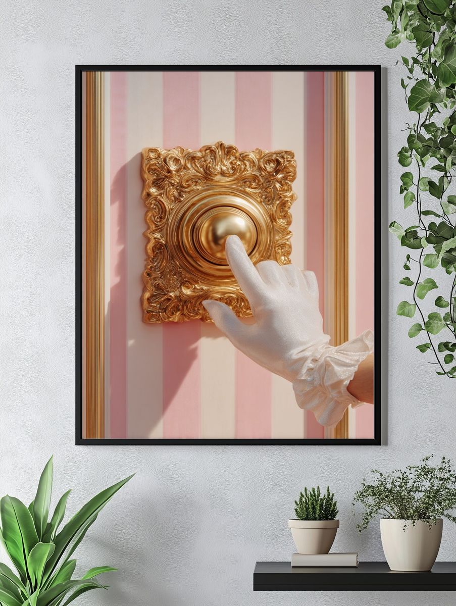 Elegant Door Knob — Vintage Print. — room view 4