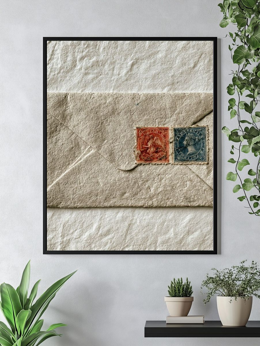 Vintage Envelope Still Life Poster. — room view 4
