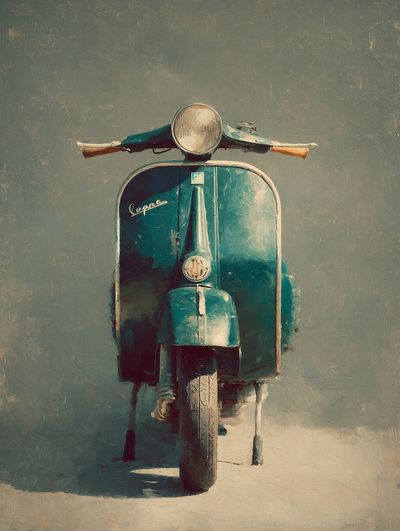 Vintage Vespa Scooter Poster.