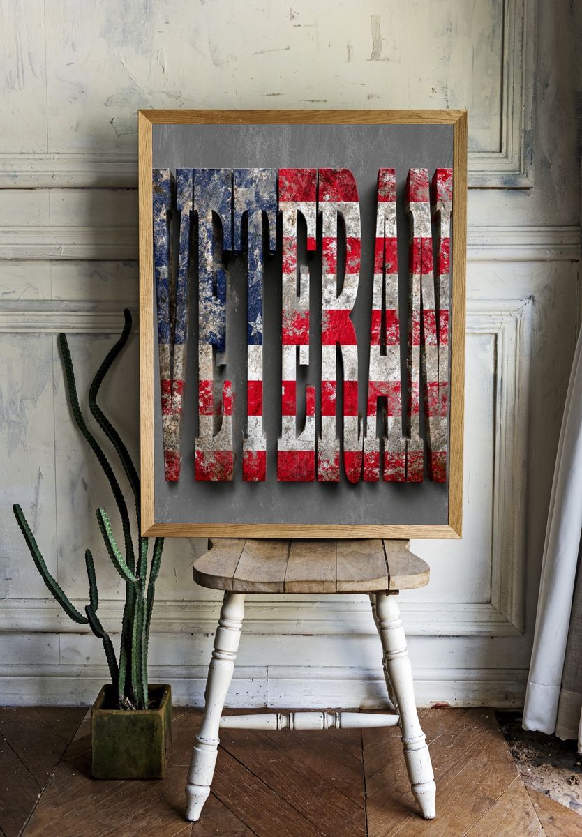 Veteran Typography Poster. — room view 1