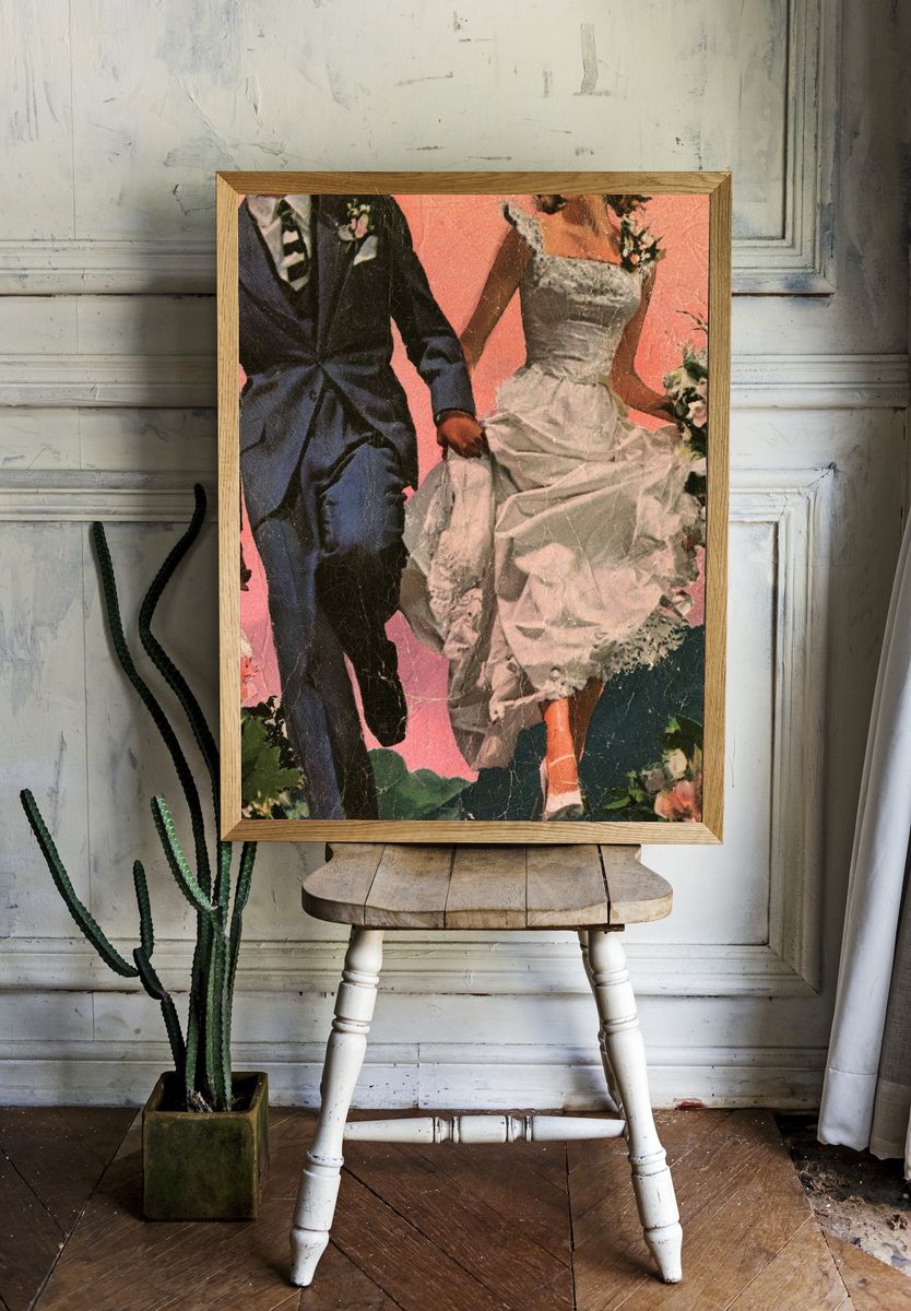 Vintage Wedding Couple Poster. room preview