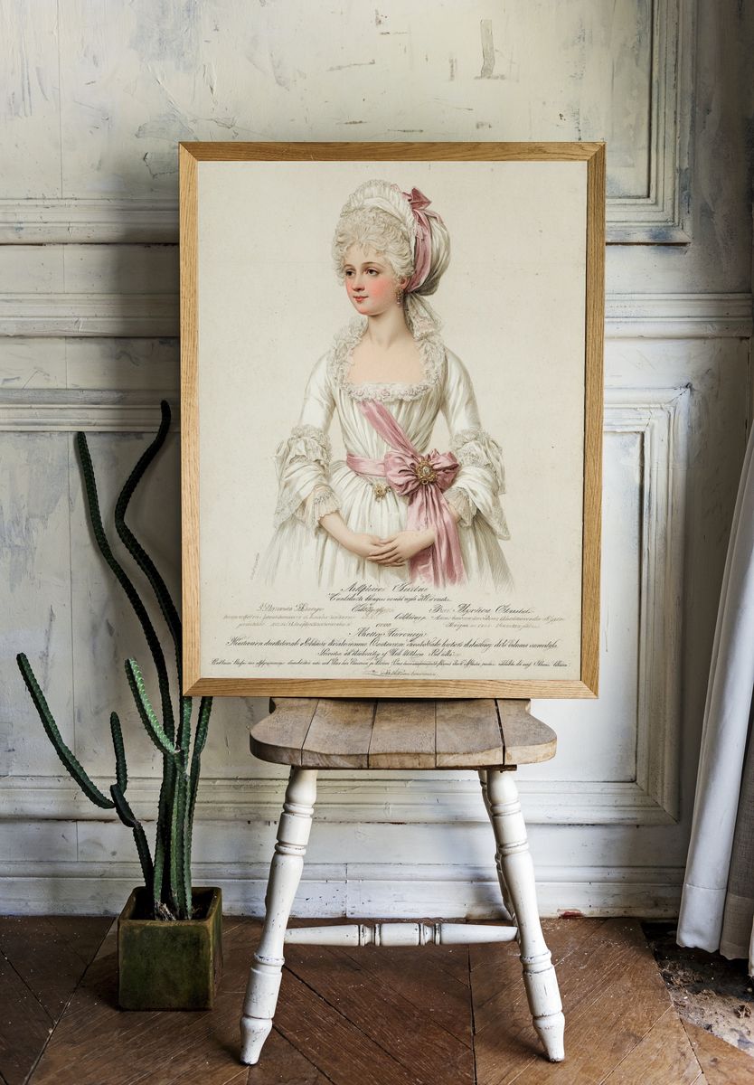Marie Antoinette Portrait Vintage Print. room preview