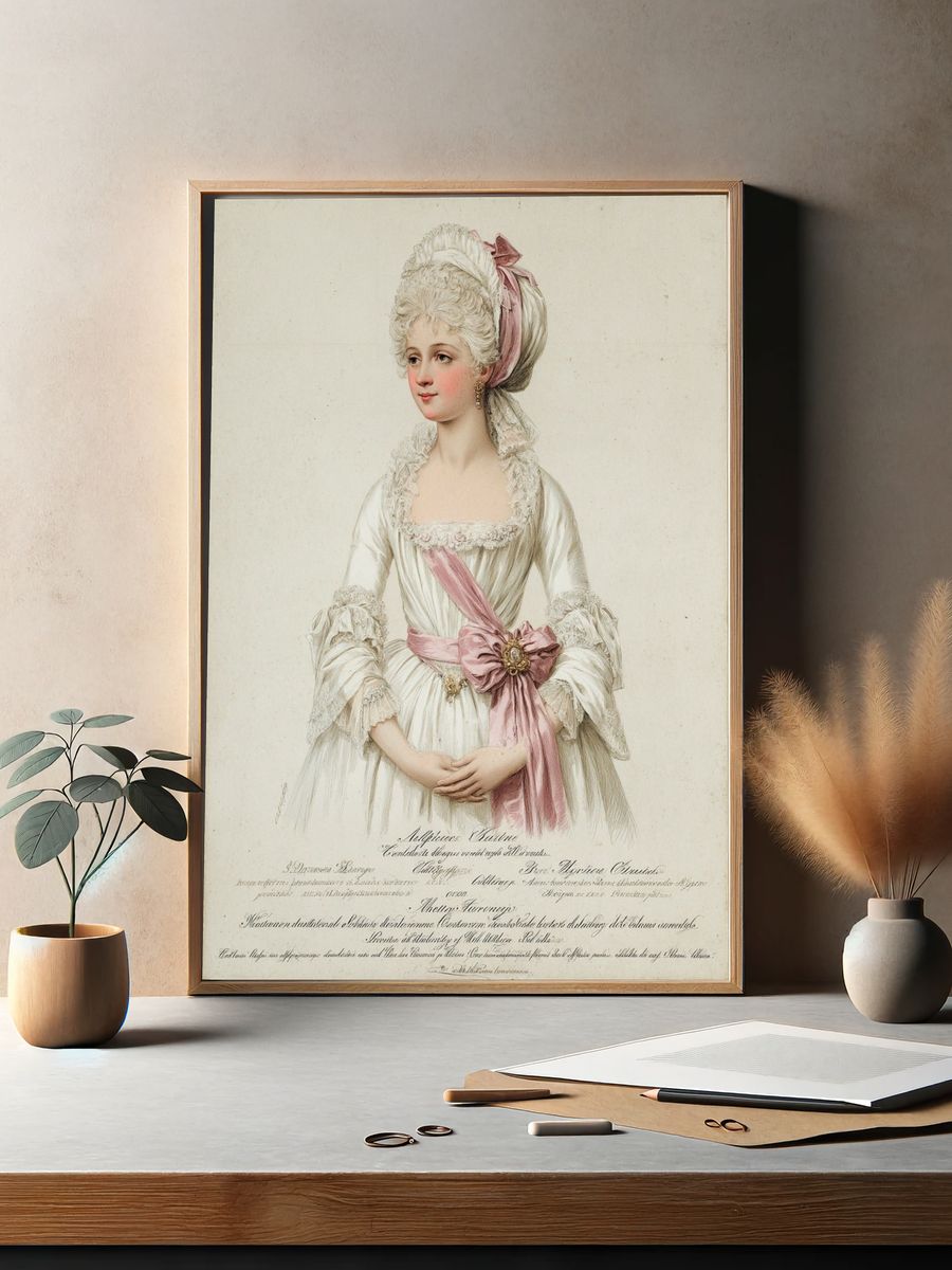 Marie Antoinette Portrait Vintage Print. — room view 2