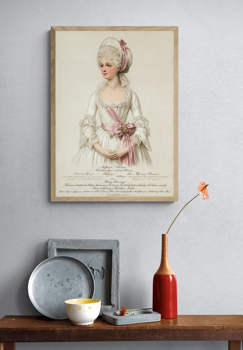 Marie Antoinette Portrait Vintage Print. — room view 3