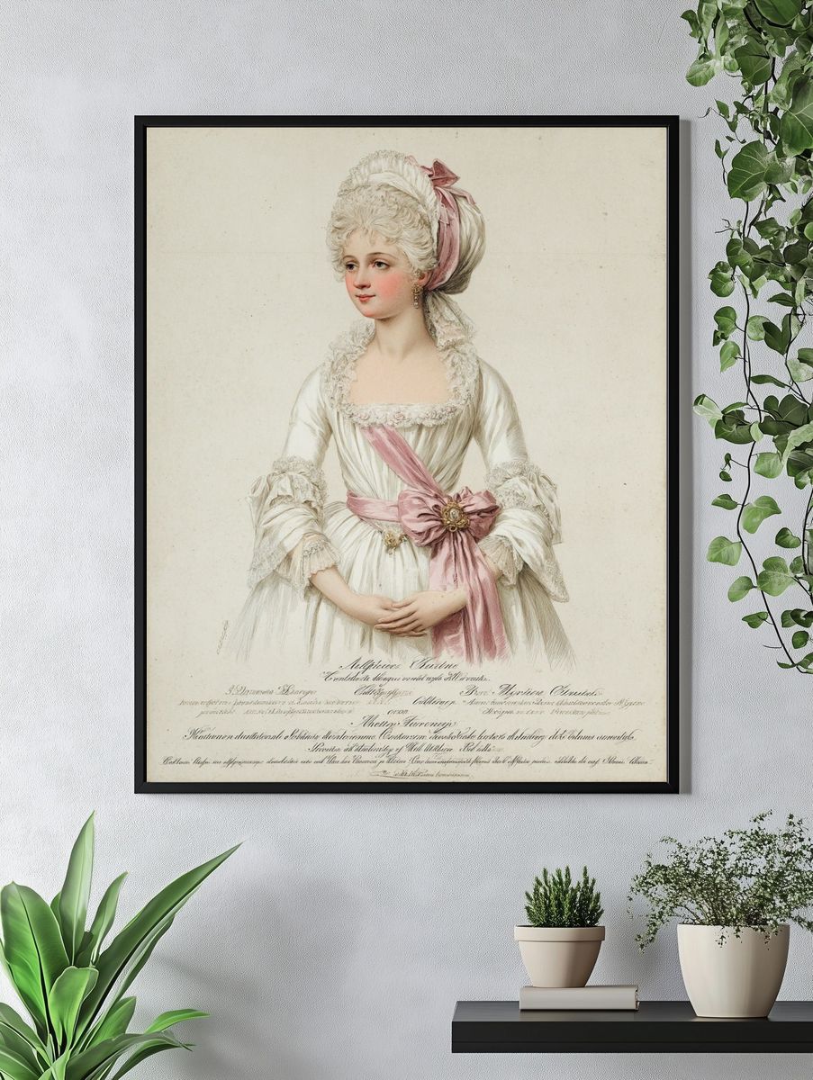 Marie Antoinette Portrait Vintage Print. — room view 4