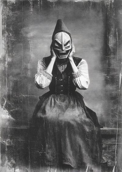 Masked Figure Vintage Fashion Poster