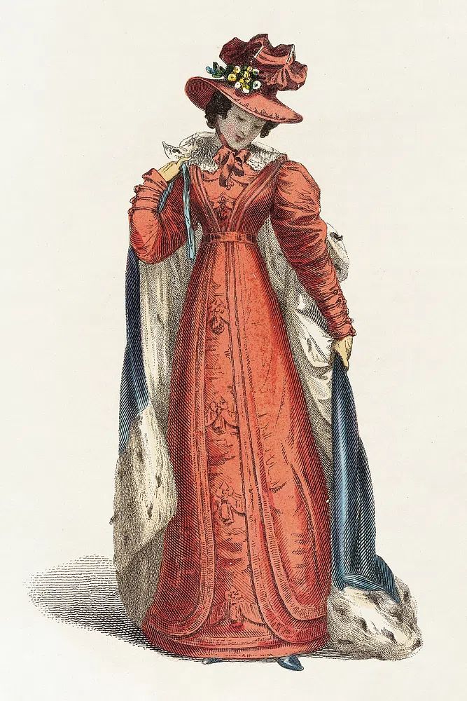 Victorian Fashion Illustration Poster. poster detail