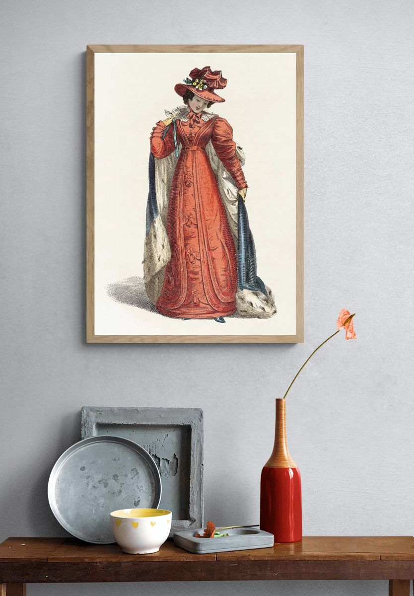 Victorian Fashion Illustration Poster. — room view 3