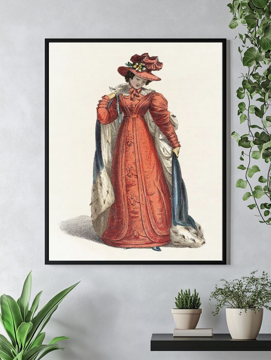 Victorian Fashion Illustration Poster. — room view 4
