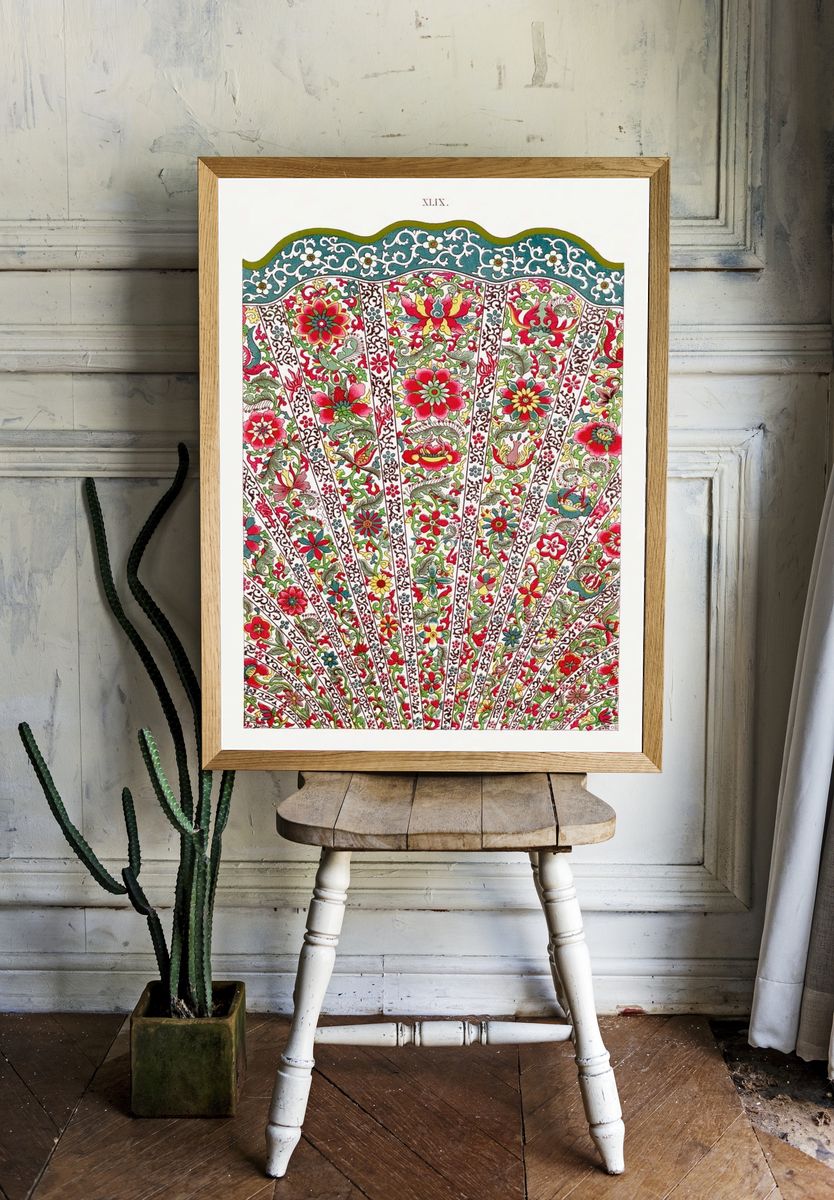 Floral Fan Design — Vintage Print room preview