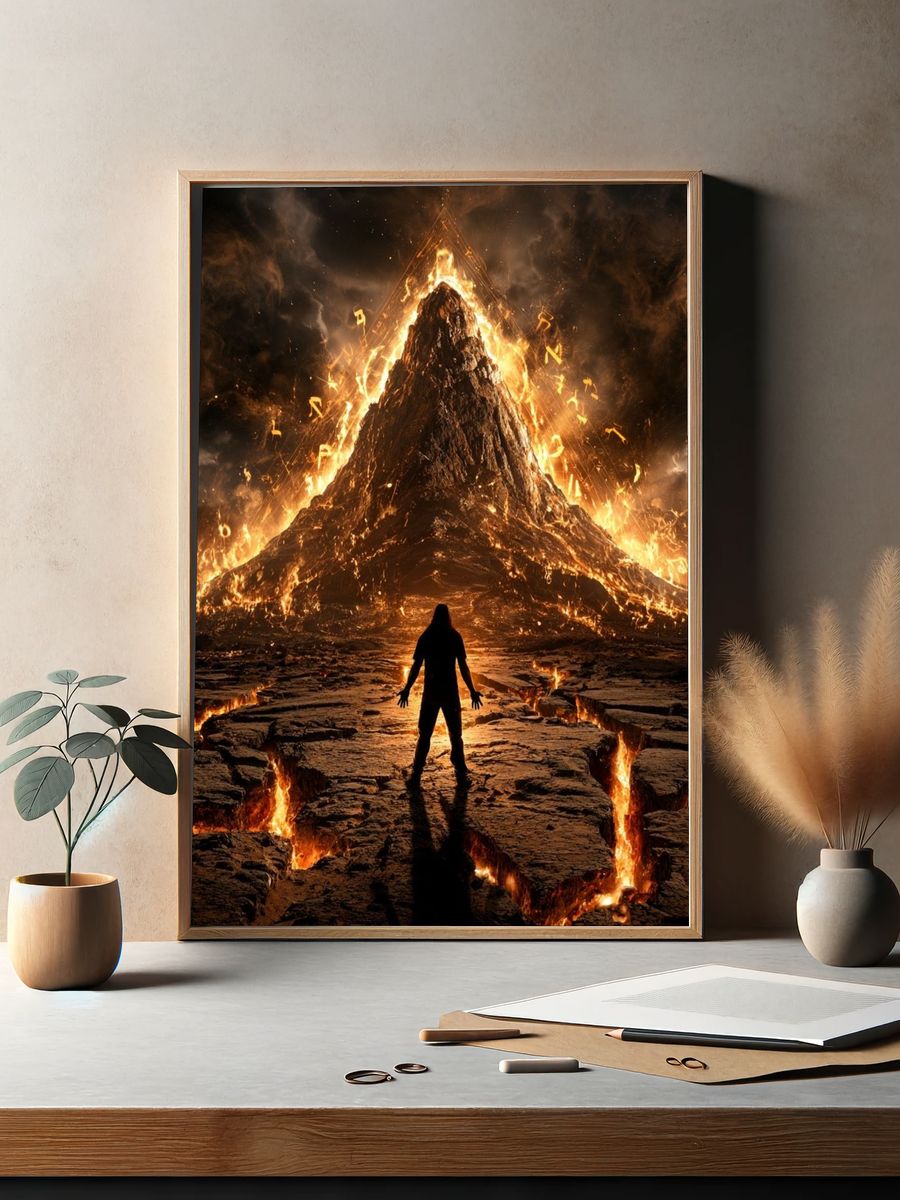 Volcanic Inferno Fantasy Print. — room view 2