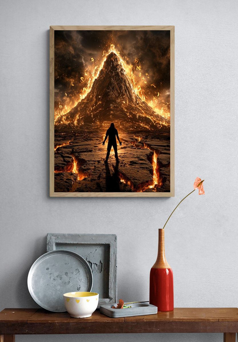 Volcanic Inferno Fantasy Print. — room view 3