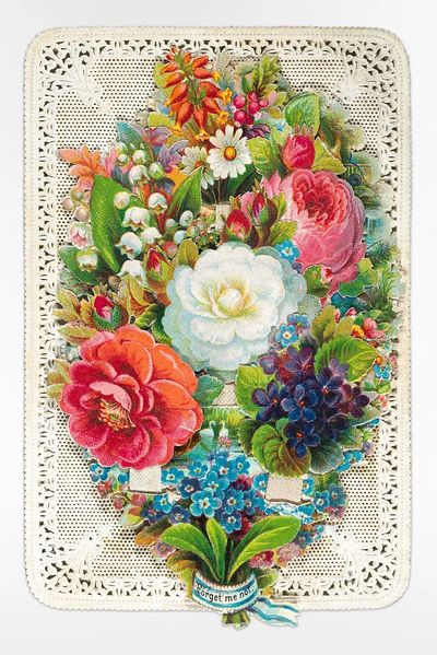 Vintage Floral Bouquet Collage Poster. poster print