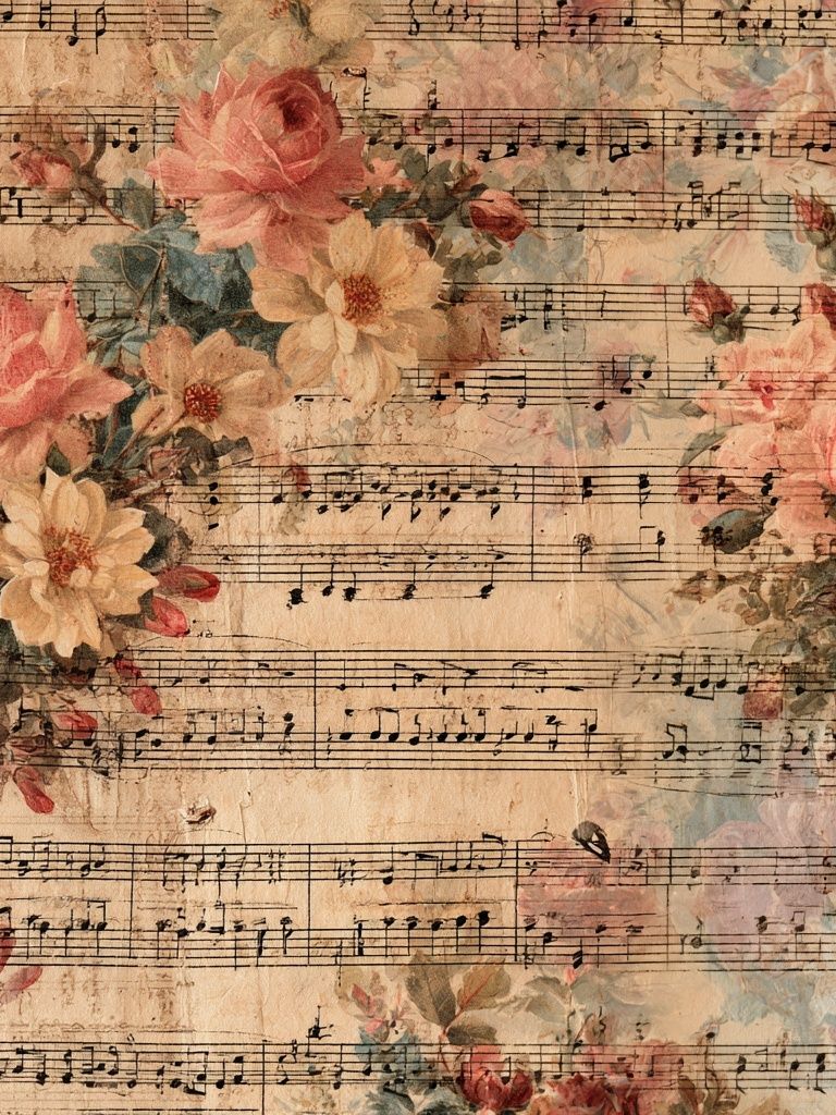 Vintage Floral Sheet Music Poster. poster — vintage art