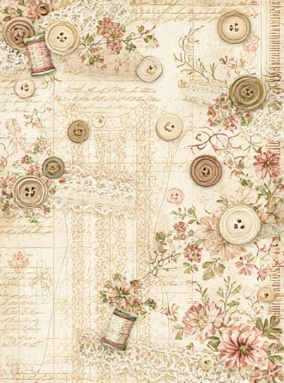 Vintage Floral Buttons Poster. poster