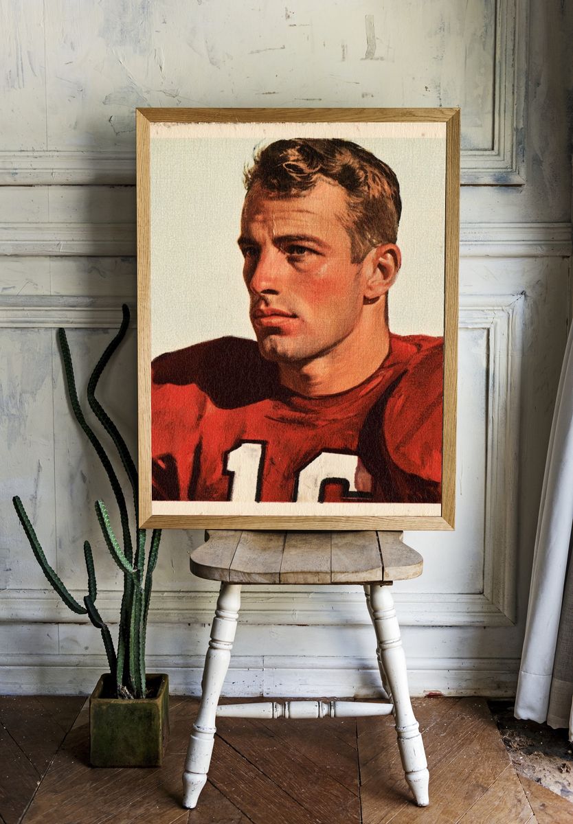 Vintage Football Portrait Poster. — room view 1