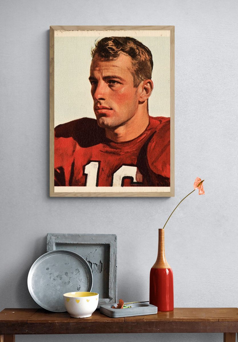 Vintage Football Portrait Poster. — room view 3