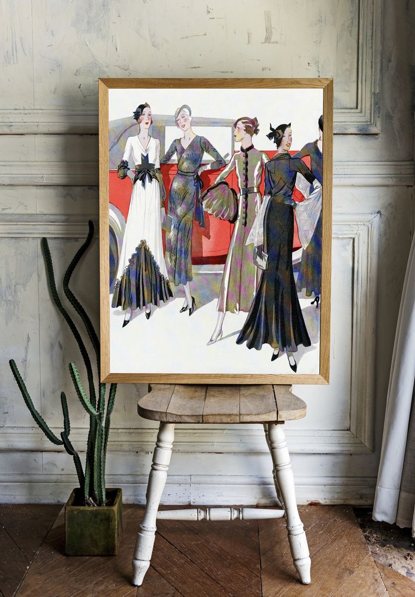 Vintage Fashion Illustration Poster room preview