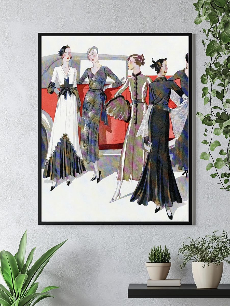 Vintage Fashion Illustration Poster. — room view 4