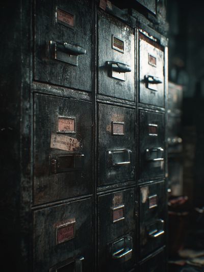 Vintage Filing Cabinets — Photography Print. poster print