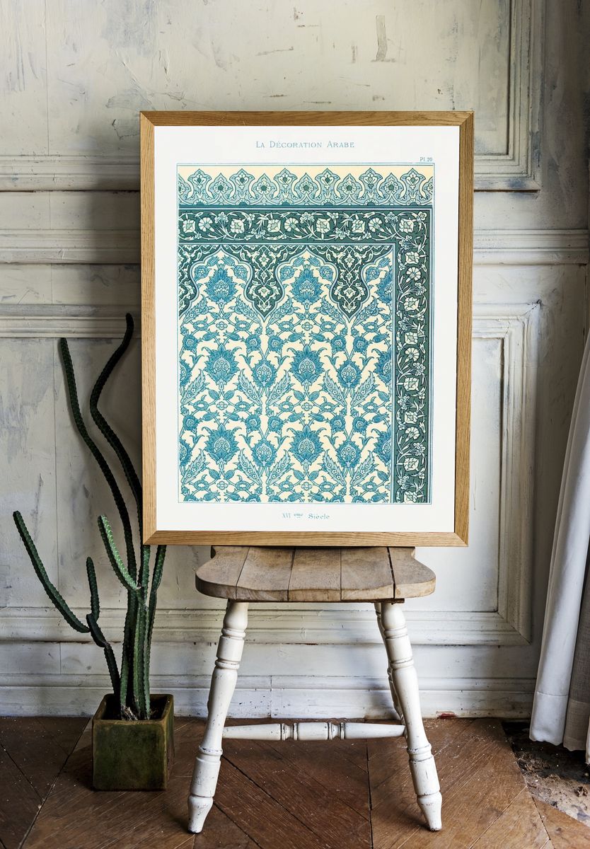 Arabesque Floral Pattern — Vintage Print room preview