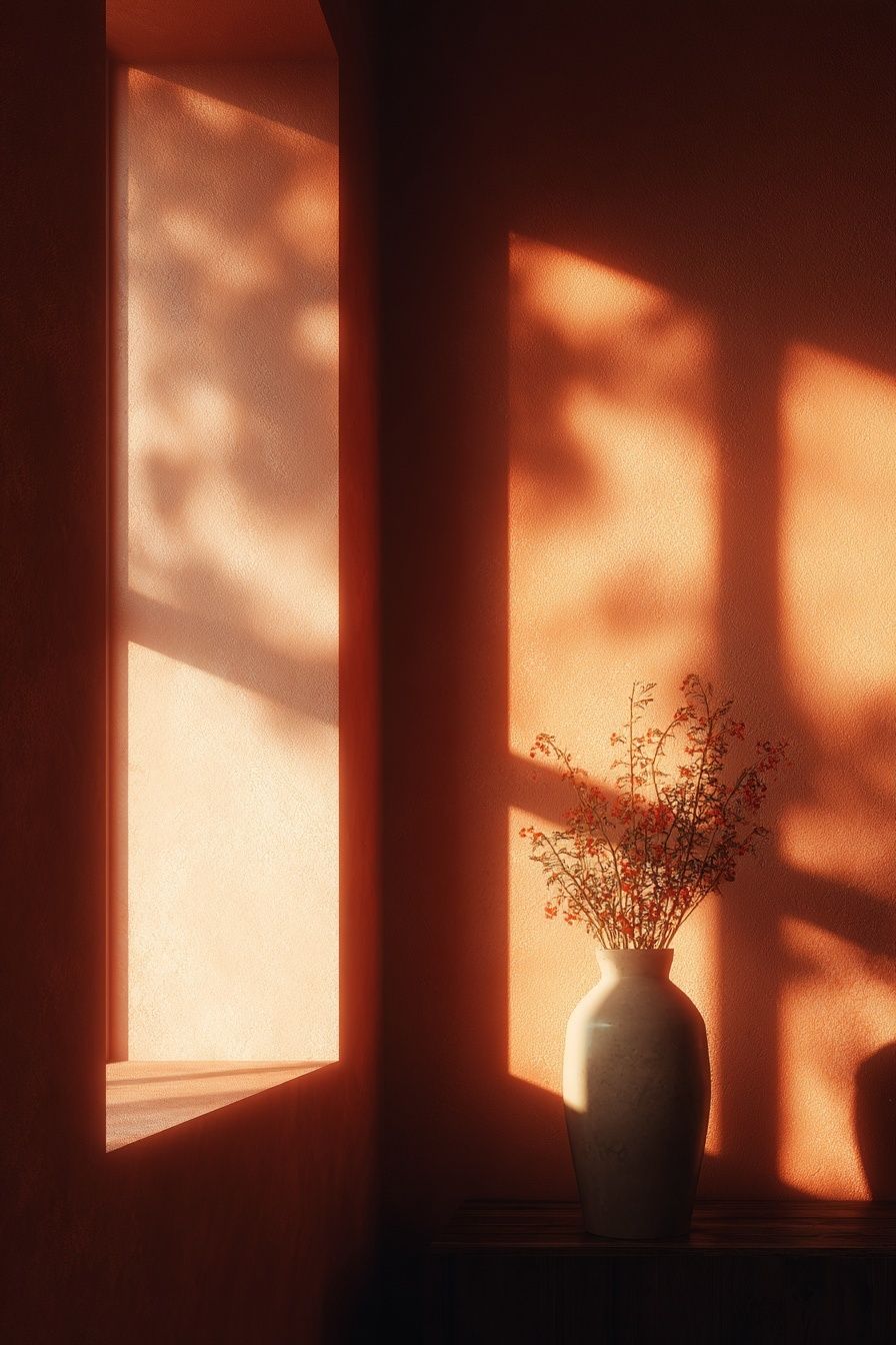 Vase with Flowers — Minimalist Print. poster detail