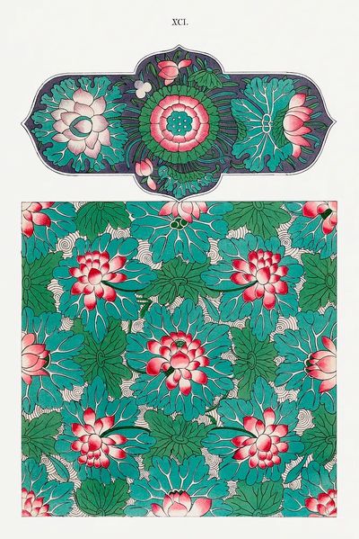 Lotus Floral Pattern — Vintage Print.