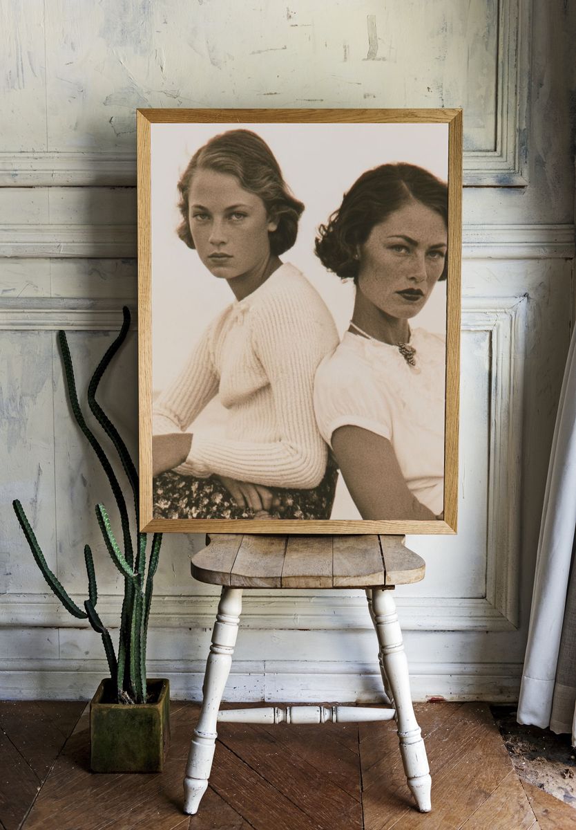 Vintage Fashion Portrait Poster. — room view 1