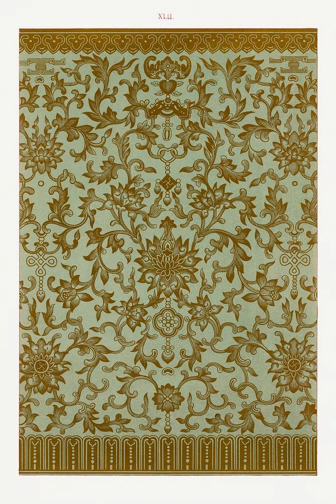 Ornate Floral Pattern — Vintage Print. poster detail