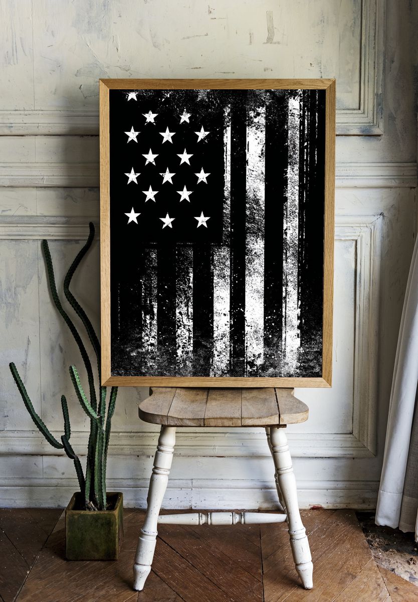 Distressed American Flag Poster room preview