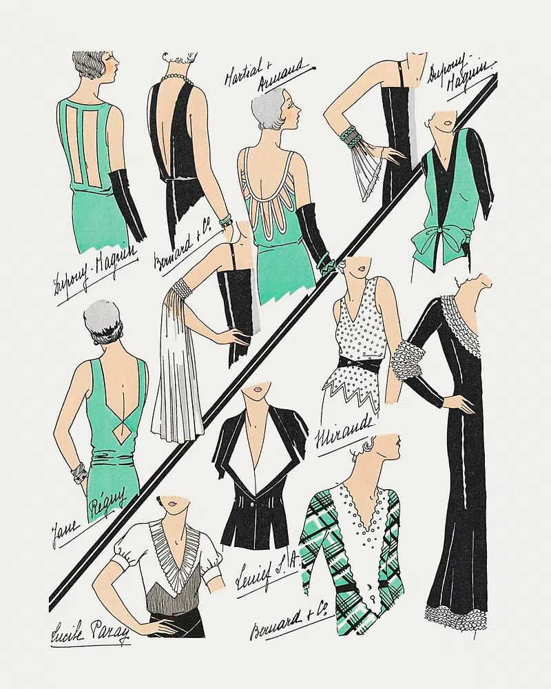 Vintage Fashion Illustrations Poster. poster — vintage art