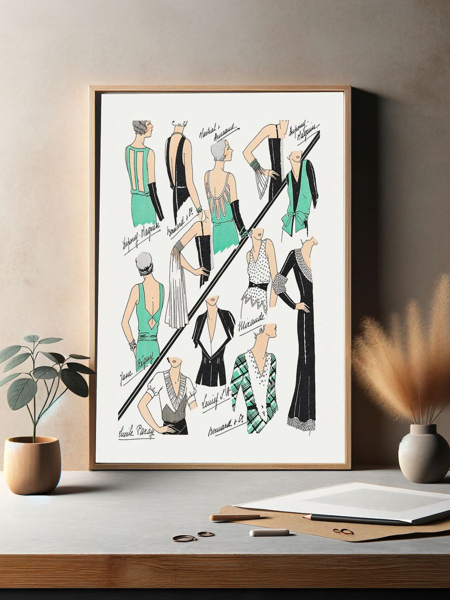 Vintage Fashion Illustrations Poster. — room view 2