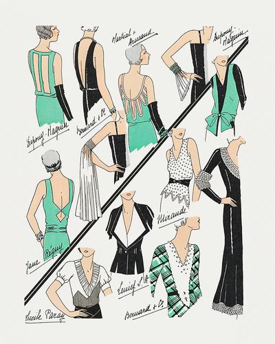 Vintage Fashion Illustrations Poster.