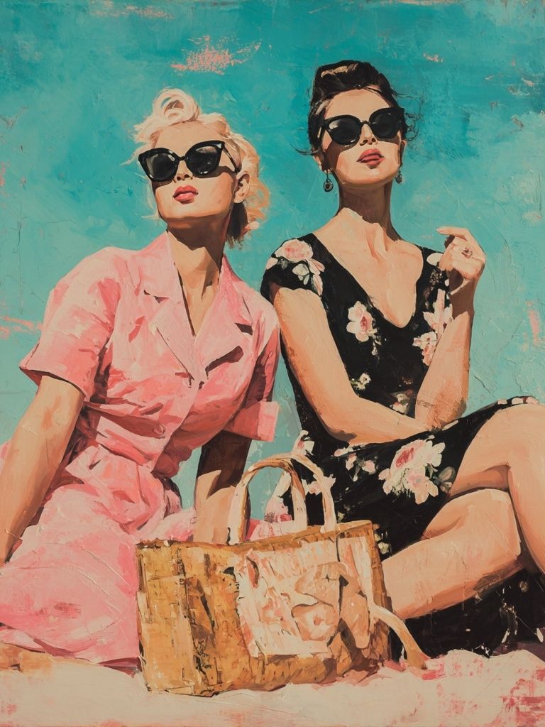 Vintage Fashionistas — Retro Print. poster detail